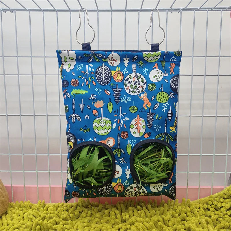 Hanging Hay Bag with hooks guinea Bunny 