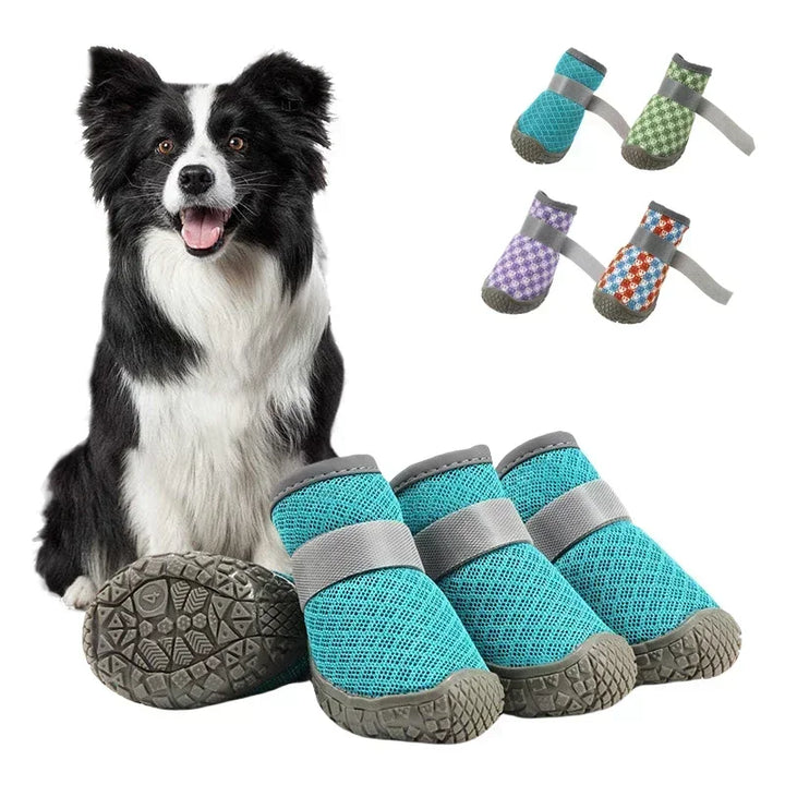 4pcs set Pet Dog Shoes Summer