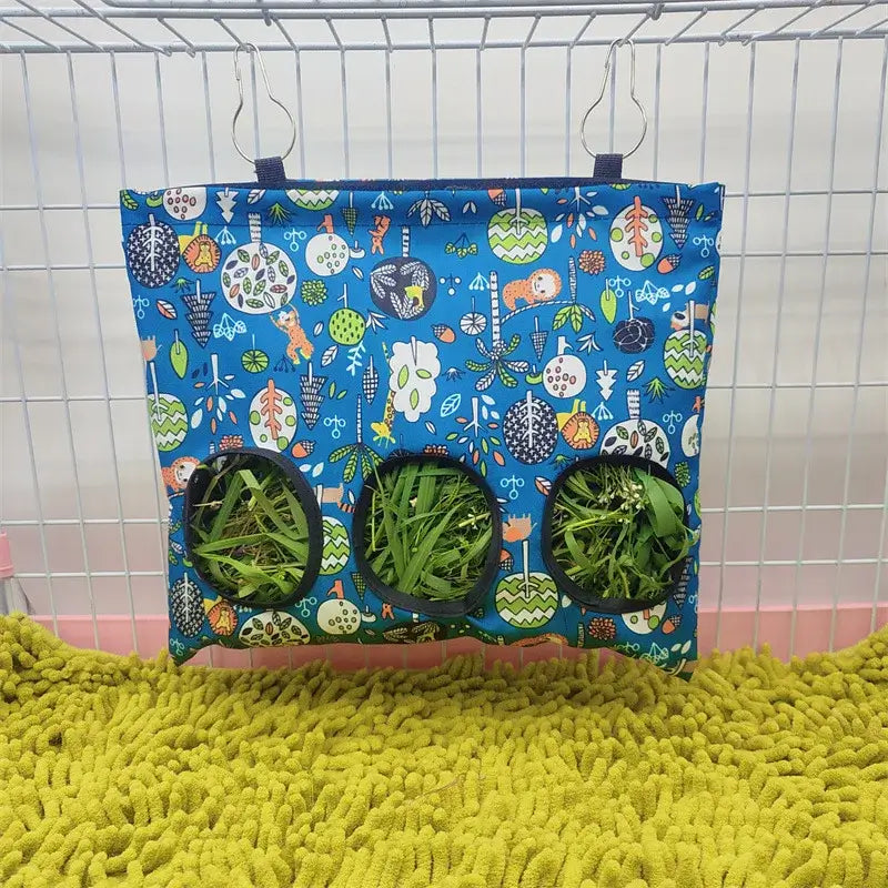 Hanging Hay Bag with hooks guinea Bunny 