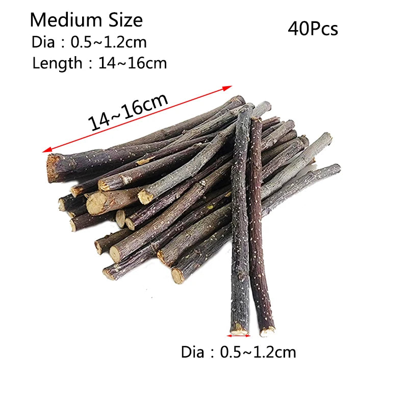 Hamster Rabbit204080100pcs Hamster Rabbit, medium size sticks, 40 pieces, diameter 0.5-1.2cm, length 14-16cm.