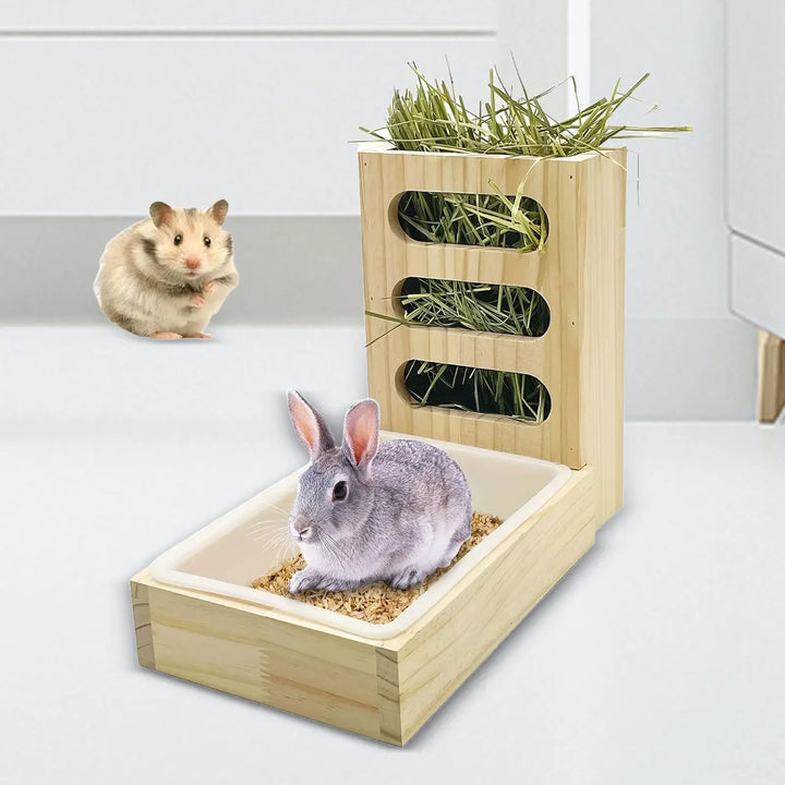 Rabbit Hay Feeder with Litter Box