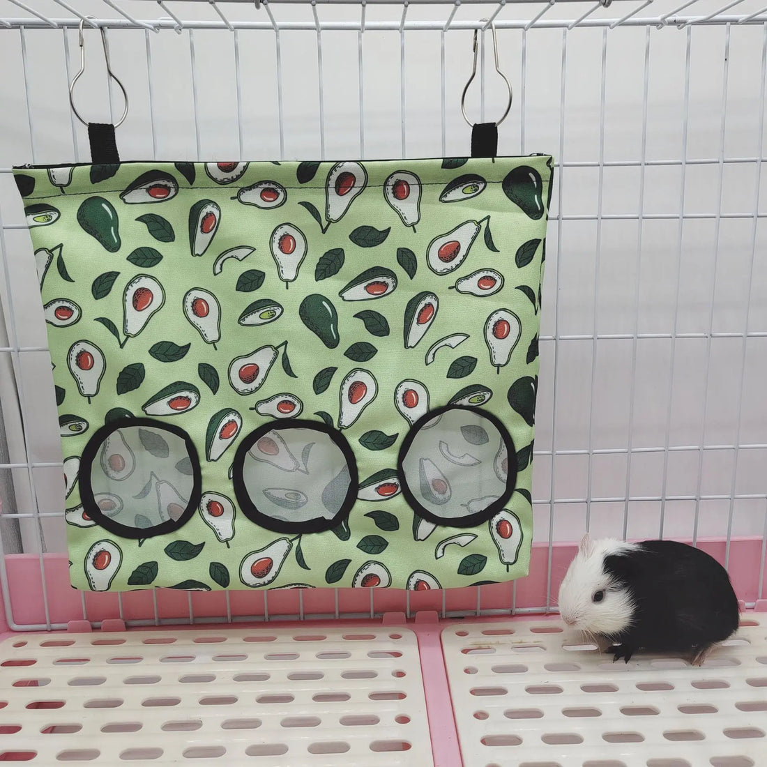 Hanging Hay Bag with hooks guinea Bunny 