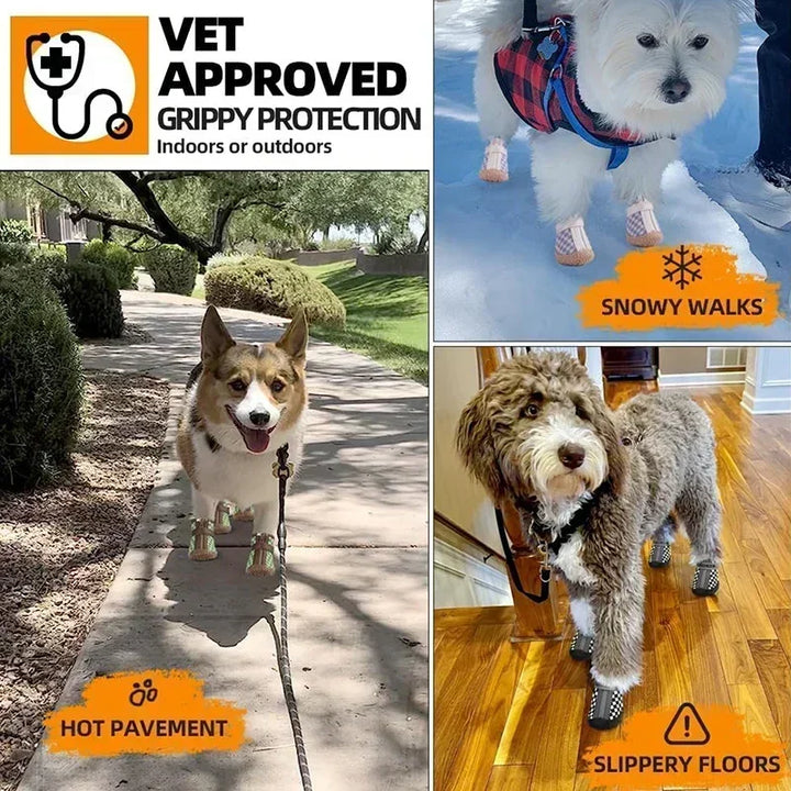 4pcs set Pet Dog Shoes Summer