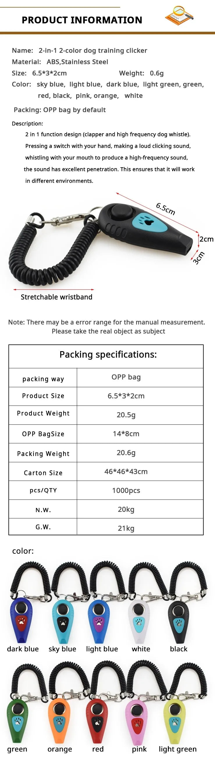 pet training clicker & whistle