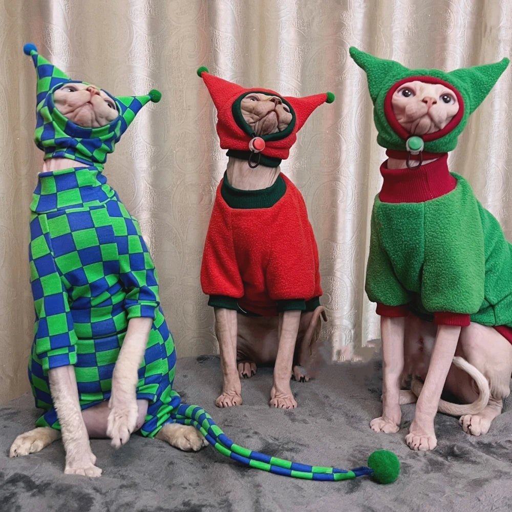 Winter Warm Hat for Sphynx Cat