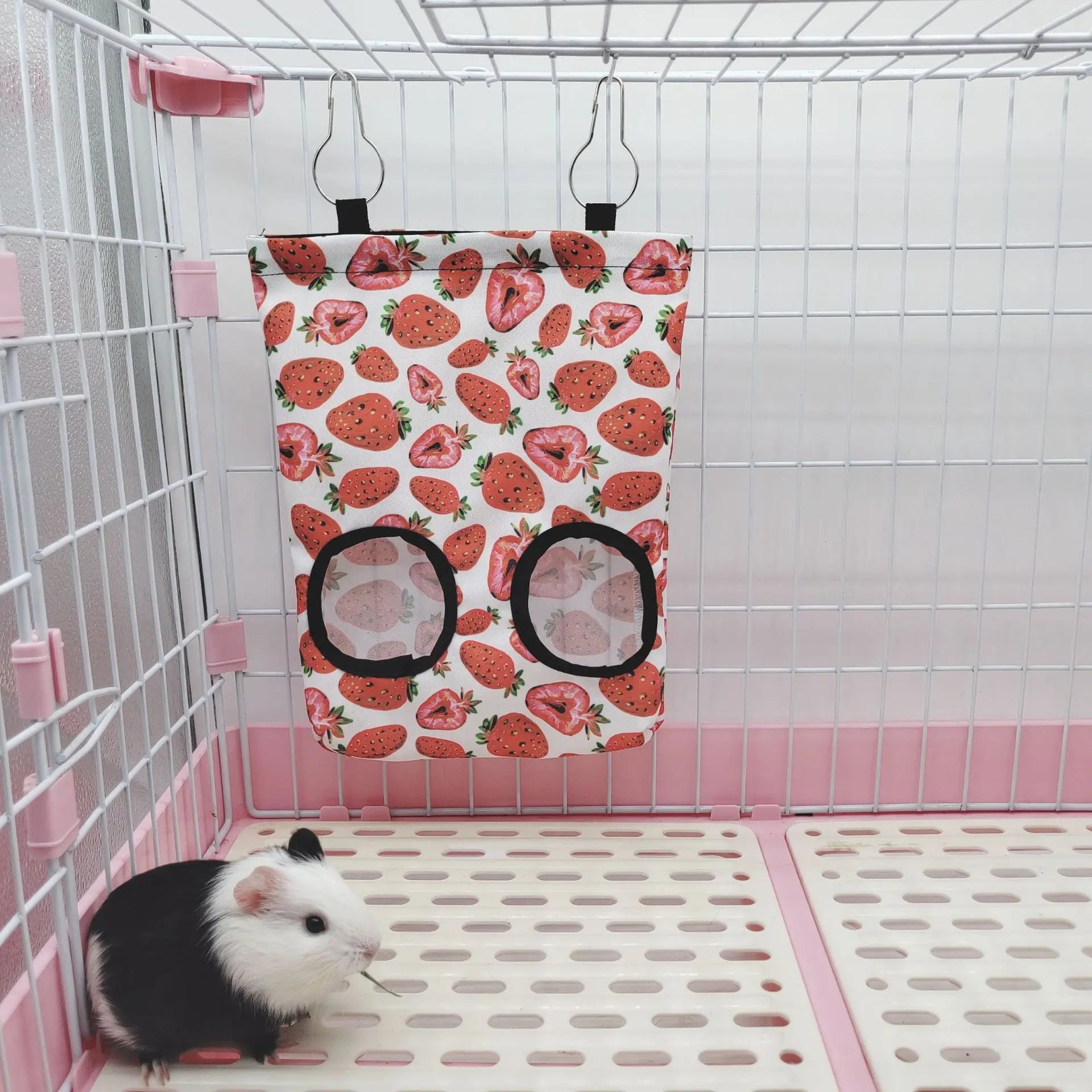 Hanging Hay Bag with hooks guinea Bunny 