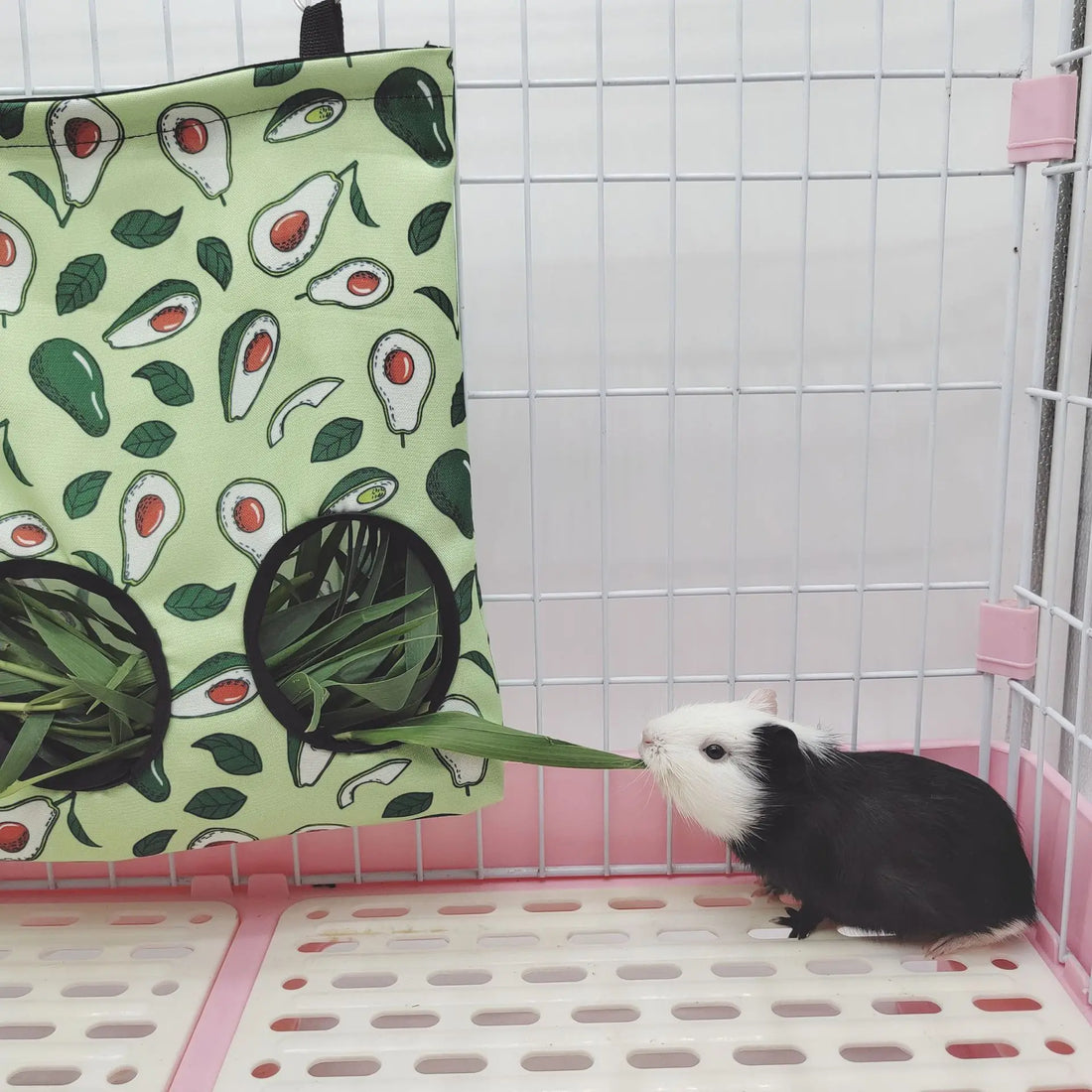Hanging Hay Bag with hooks guinea Bunny 