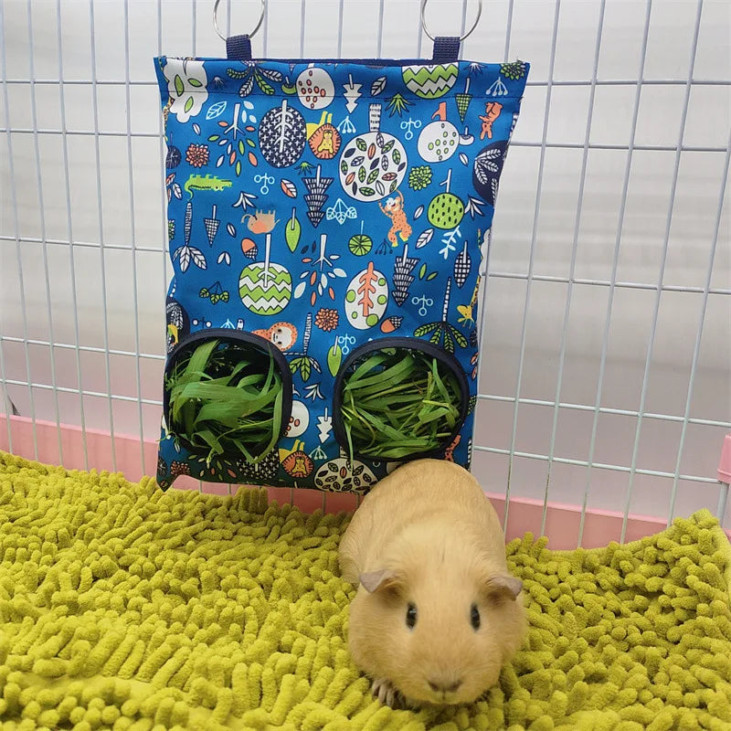 Hanging Hay Bag with hooks guinea Bunny 
