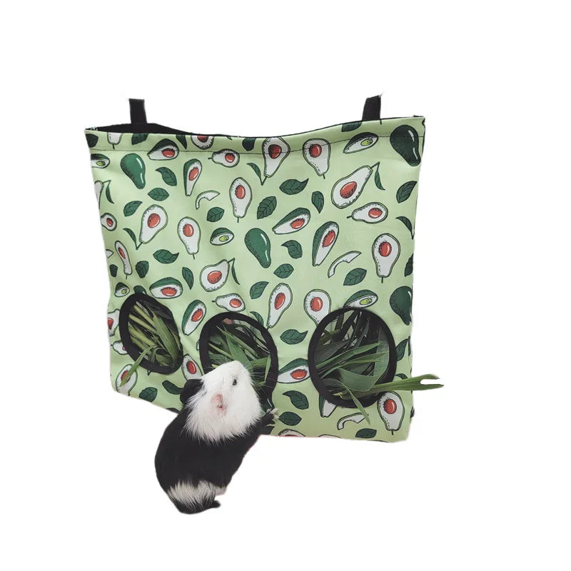Hanging Hay Bag with hooks guinea Bunny 