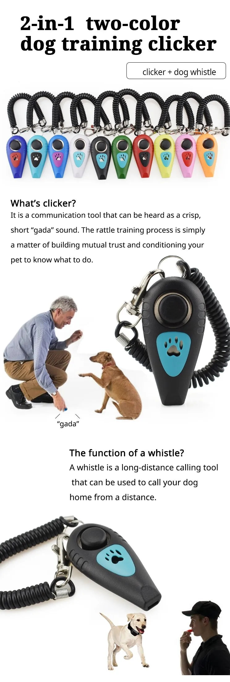 pet training clicker & whistle
