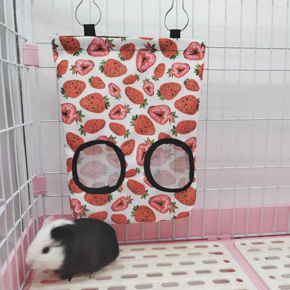 Hanging Hay Bag with hooks guinea Bunny 