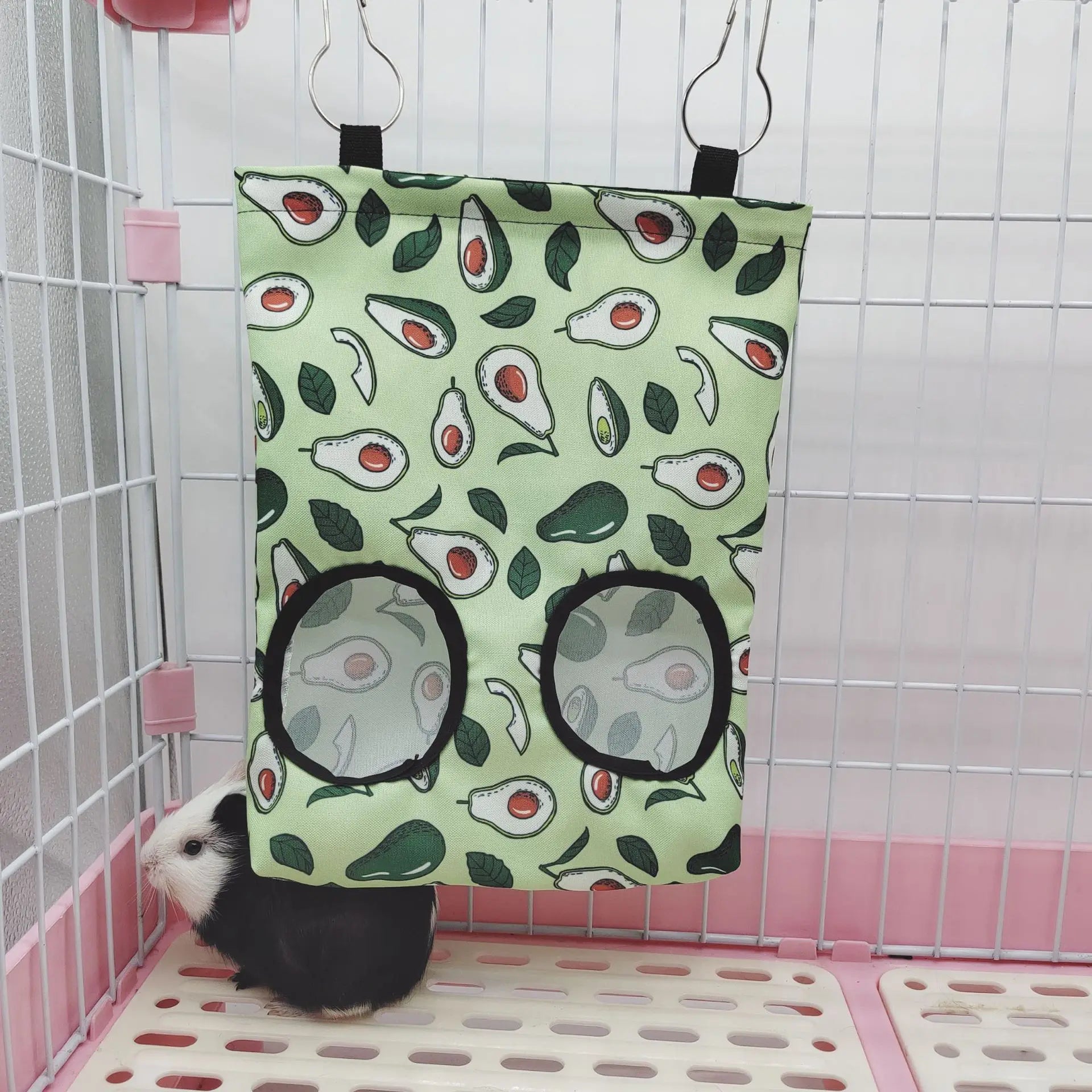 Hanging Hay Bag with hooks guinea Bunny 