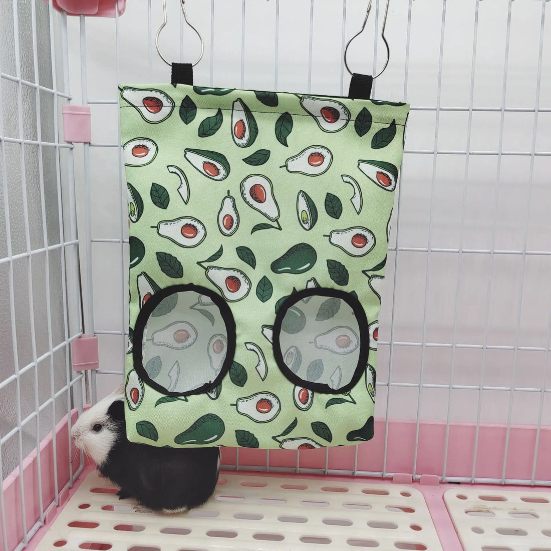 Hanging Hay Bag with hooks guinea Bunny 